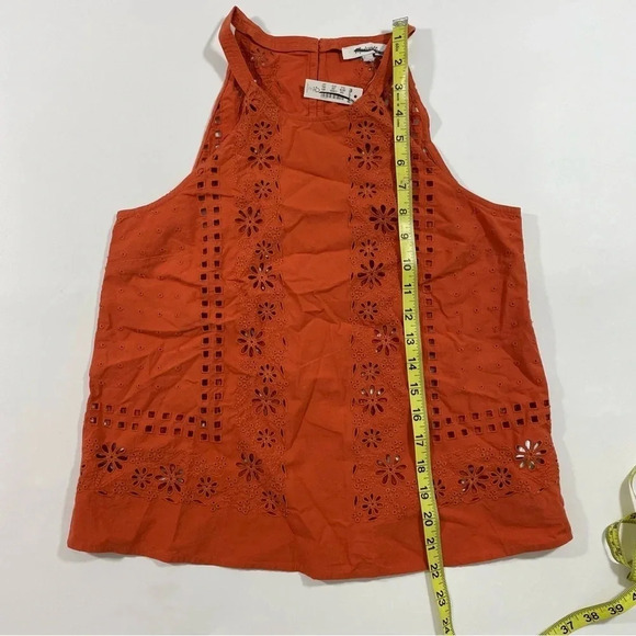 New Madewell Eyelet A Line Halter Top XXS Cooperwashed Orange - Picture 9 of 9